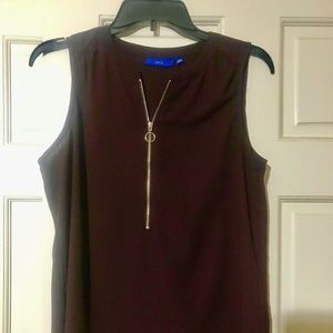 Apt 9 burgundy zip up blouse